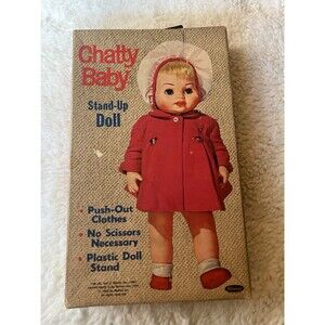 Vtg 1963 Chatty Baby Standing Paper Doll IOB Mattel Whitman Adorable